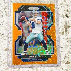 TONY ROMO PRIZM CARD ORANGE DISCO No. 247 2021 NFL COWBOYS